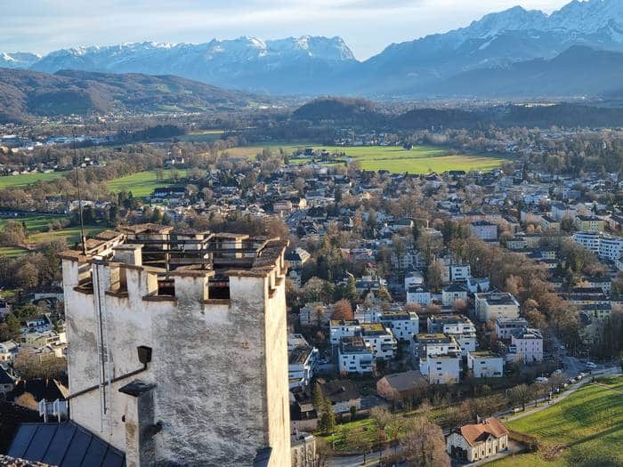 Vistas de las montañas desde Hohensalzburg