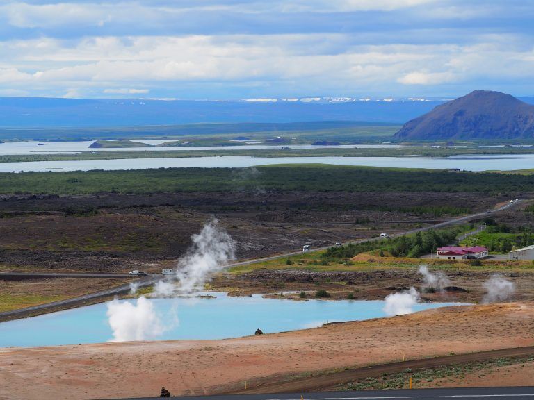 Panorámica del Blue Lake y Mývatn