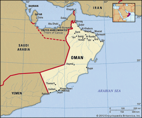 mapa de omán